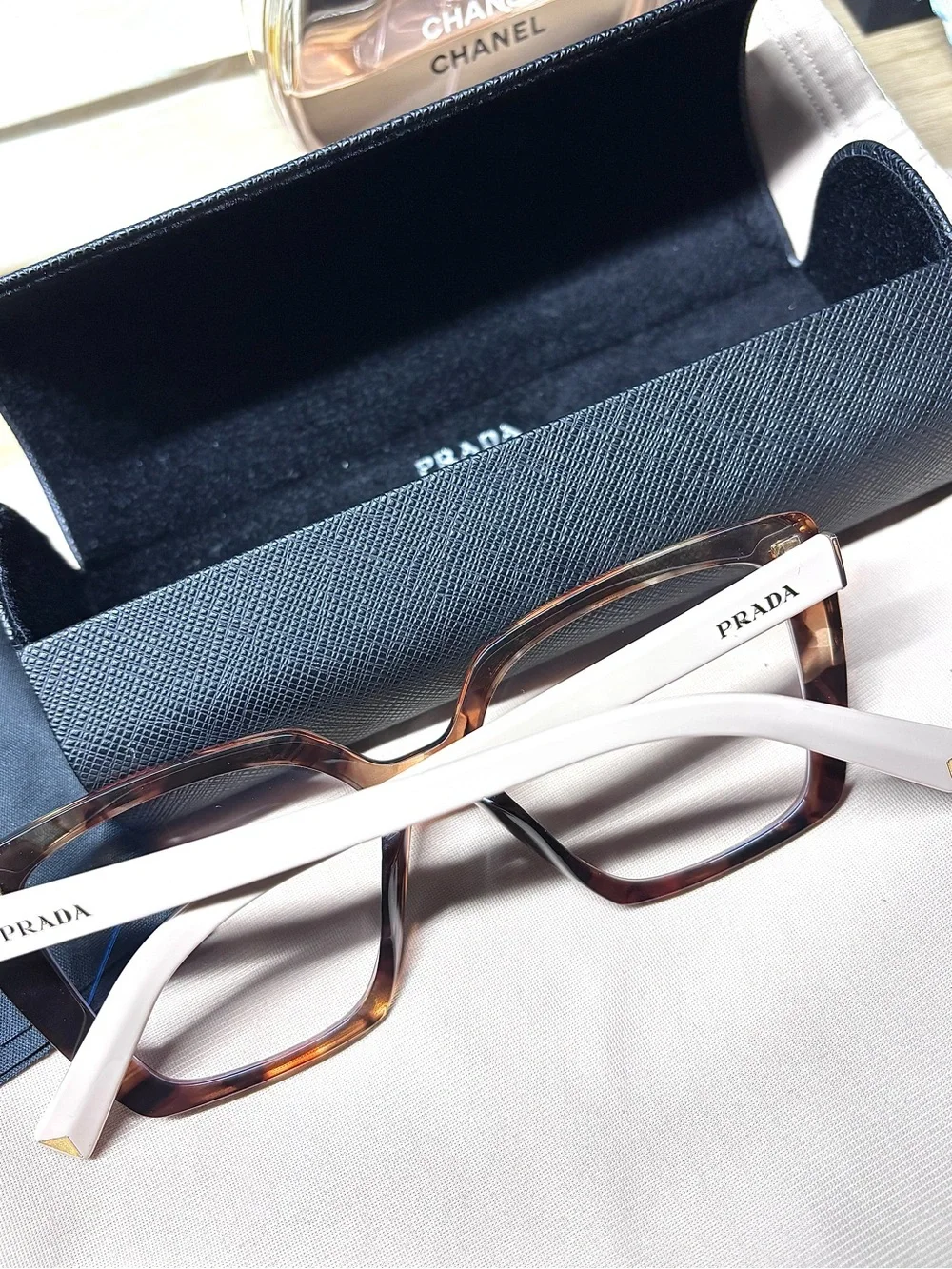 Prada Women's Tortoiseshell Square Optical Glasses - Brown/Black